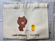 Line Friends Tote Bag 布袋 帆布袋 大容量 Curble  Brown Sally