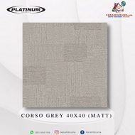 Keramik Lantai Platinum 40x40 Corso Grey Matt Satin Kasar