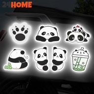 24HOME 5Pcs/Set Motorcycle Helmet Decal Waterproof Creative Pandas Night Warning Sign Reflective Sti