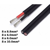 Solar DC Cable Twin Core Double Insulation 2 x 2.5mm² , 2 x 4.0mm² , 2 x 6.0mm² , 2 x 10.0mm²( 1 Met