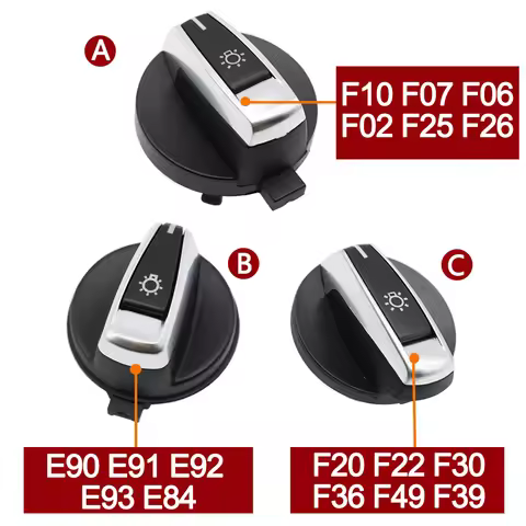 Headlamp Switch Rotary Knob Button Cap For BMW 1 3 5 X1 X2 X3 X4 F10 F01 F25 F30 F32 E84 E90 6131680