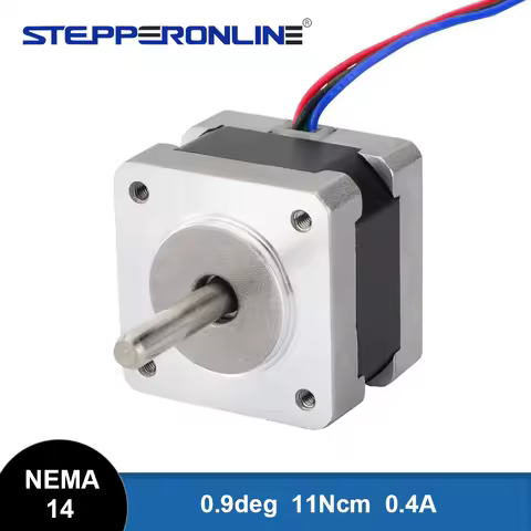 Nema 14 Bipolar Stepper Motor 11Ncm/15.6oz.in 0.9deg(400 steps/rev) 0.4A 35x28mm Nema14 Stepper 4-le
