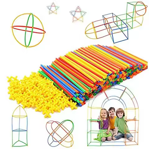 100PCS Set Building Straws And Connectors For Kids Creative Gifts Logic Thinking Fun Educational Int
