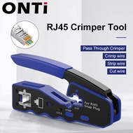Onti RJ45 Straight Crimping Tool, Ethernet Crimping Tool EZ Network Crimping Tool Wire Stripper, Sui