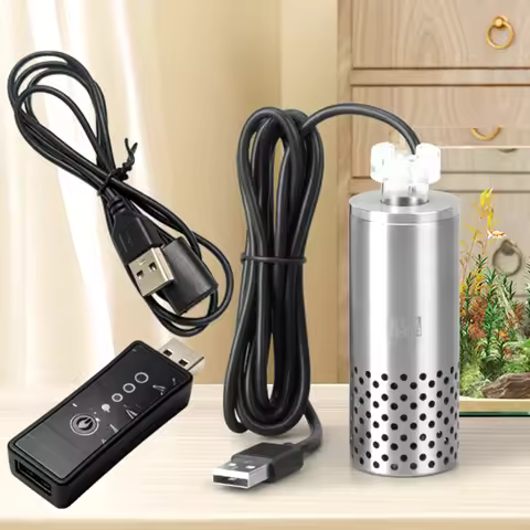 Aquarium Electric Oil Removal Film Fish Tank Stainless Steel USB Filter Self-Priming Floating Head O