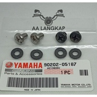 Yamaha Original Y125ZR Cover muffler Screw Chrome / Hitam & Washer Fibre - 98907-06008 / 98980-06008