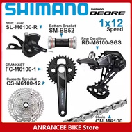 SHIMANO M6100กลุ่ม DEORE ชุดเกียร์ M6100 12สปีดจักรยานเสือภูเขา MTB เปลี่ยนเกียร์ด้านหลัง11-51T เทปค