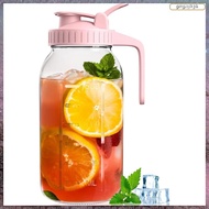 [L E U R] 64oz Glass  Jar Pitcher with Lid,2 Quart Airtight Glass Water Jug,Leakproof Wide Mouth  Ja