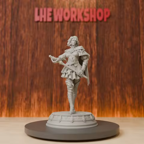 Vampire Noblewoman Duelist Miniatures | 28mm-75mm | Resin 3D Printed DND Pathfinder Mini | Unpainted