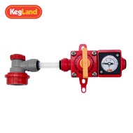 Kegland 0-15psi Integrated Gauge BlowTie Kit Red Mini Pressure Gauge with Quick Connector Homebrew