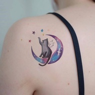 Girly tattoo stickers moon cat hyuna style waterproof and durable