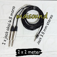Kabel Canare Jack 3.5 Mm Stereo To Jack Akai 6.5 Mono 2 X 2 M Kecil