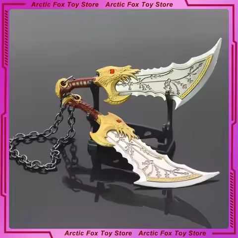 15cm God of War Game Metal Weapo Model Ragnarok Kratos Weapo Blades of Chaos Runic Double Blade Swor