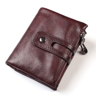 Men's Leather Wallet Retro Casual Short Wallet Double Zipper Wallet Wallet Men's Bag Wallet 70% off Wallet Zipper Genuine Leather Wallet Men's Bag