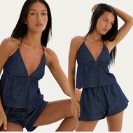 Bamboo Blonde - Wilder Top Blue Denim | Trendy Women's Tops | Trending Top Bali | Summer Top Bali Be