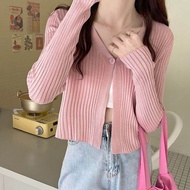 Yolla knit crop Cardigan rajut wanita Sweater cewek terbaru Poppy cardy skirt