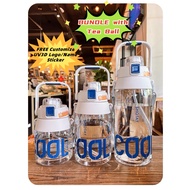 SHOTAY Water Bottle BPA FREE 1.0L/1.4L/2.0L ( With Tea Ball ) BLarge Capacity, Plastic Straw, Children's Water Bottle