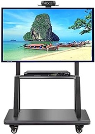 Home Office Mobile TV Stand with Wheels Universal TV Stand for 32-75 Inch LCD LED Plasma Display Trolley Floor Stand with Locking Wheels Load 120 Kg Rolling TV Stand