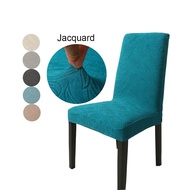 Elastic Jacquard Chair Cover Dining Wedding Decor Thicken Elegant Furniture Cover Solid Color Seat Cushion Christmas Gift