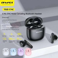 AWEI T68 ENC TWS Wireless Bluetooth V5.3 Sport Earbuds / ENC Noise Cancelling / Game Mode / Smart Touch /IPX6 Waterproof
