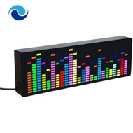 Color LED Music Spectrum Electronic Clock Voice-Activated Rhythm Light 1624RGB Pickup Atmosphere Level Indicator