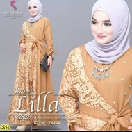 Baju Gamis Lilla Maxi Maxy/Lila Syar'i Wanita Muslimah Terbaru 2021 ninos Terlaris Termurah Bahan Be