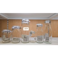 [JARS] KRKN 1 LITER 1000 JAR CLEAR GLASS BOTTLEML WITH/ COVER GLASS JAR CLEAR GLASS JAR GLASS JAR GL