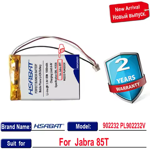 HSABAT Top Brand 100% New 1000mAh PL902232V Battery for Jabra 85T Bluetooth headset charging case 90
