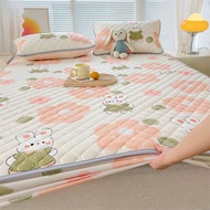 Floral Quilted Fittedsheet Cartoon Cute Fitted Bedsheet Queen King Size Thicken Bedsheets Mattress Protector