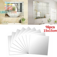 [largelookS] 16 pcs DIY Mirror Tile Wall Mirror Mirror Film Self Adhesive Sticker Foil [new]