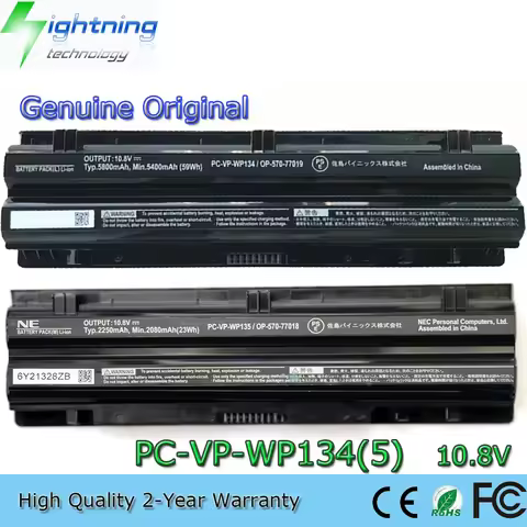 New Original PC-VP-WP135 PC-VP-WP134 10.8V Laptop Battery for NEC VK24L VK30H VK27M VK25L VJ30H OP-5