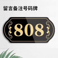 24*12cm House Number Plate Household Acrylic Digital Room Number Plate Hotel Hotel Shopping Mall Dor