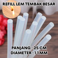 Lem bakar / Lem Tembak Besar 11mm dan kecil 7mm 30cm Full Warna Putih Bening / Refill Glue Gun Stik 