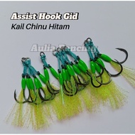 Assist Kassuka Assist Metal JigHOOK Black Chinu twin Assist HookHOOK Chinu Hook Assist Hook