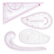 Fashion Clear Metric Sewing Ruler Set, French Curve Pattern Making Ruler Kit for Beginners Tailors D