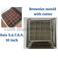 Loyang brownies mould aluminium with cutter sekat congo bar kek batik 5inci 6inci 7inci 8inci 9inci