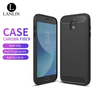 LANLIN สำหรับ Samsung Galaxy J7 Plus/J7 Prime / J7 Pro(2017) Caseไฟเบอร์คาร์บอนไฟเบอร์ทนต่อแรงกระแทก Brushed Texture นุ่ม TPU Anti-Fingerprint Full-Body เคสป้องกันสำหรับ Samsung J7 Plus/J730 2017