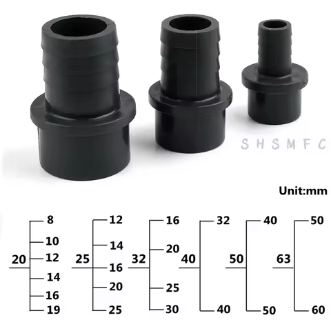 1~10 PCS O.D 32/40/50 TO 16/20/25/30/32/40/50/60mm UPVC Pagoda Connector Garden Irrigation Hose Fish