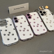 Full Print Cat Paw Transparent Small Waist Cat Ears Suitable iPhone Phone Case Suitable for iPhone 1