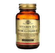 [ วิตามินดี 3 ] Solgar Vitamin D3 (Cholecalciferol) 250 mcg (10000 IU) x 120 ซอฟเจล (Softgels)