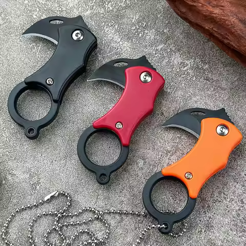 Stainless Steel Portable Folding Cutter Keychain Eagle Claw Shaped Necklace Fruit Cutter Safe Compac