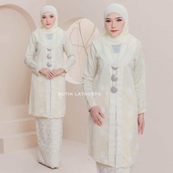 BAJU NIKAH CORAK SONGKET | BAJU NIKAH CREAM FULL SET | KEBARUNG LABUH SONGKET PRINTED CREAM | KEBAYA