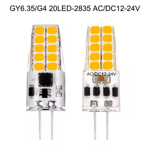 Dimmable G4 GY6.35 LED corn crystal Bulb DC 12v 24V 4W SMD2835 led Spotlight chandelier light Availa