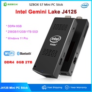 SZBOX S7 Intel J4125 Mini PC Stick DDR4 8GB 256GB Dual Band 2.4G&5G Wifi BT4.2 Win 11 Pro Desktop
