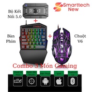M1 Pro Gaming Adapter Combo K15 Mini Keyboard and V6 Mechanical Mouse for PUBG Mobile, FF Extremely 