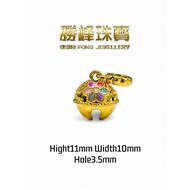 SF 916 7Colour Bell Pendant/Charm/100%AUTHENTIC 916GOLD(LD039)