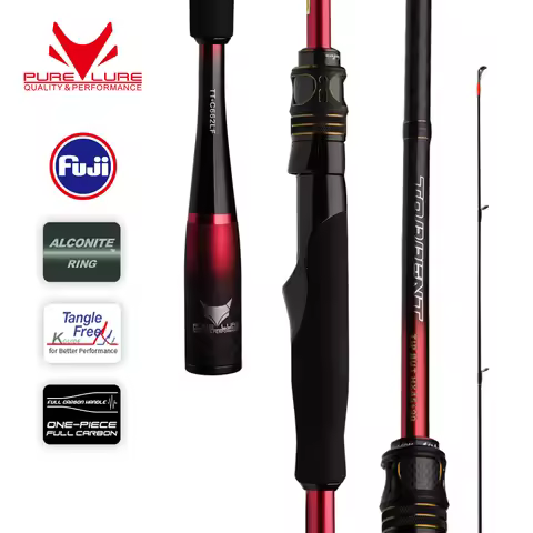 PURELURE Red TORRENT Fishing Rod 1.98m 2.06m 2.28m 2.28m2.43m L/M/MH Fuji Guide Ring Toray 30T+40T C