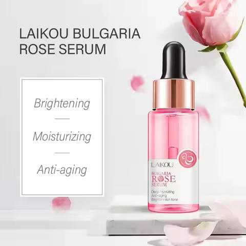 LAIKOU Rose Facial Hydrating Serum Anti Wrinkle Brightening Serum Shrink Pores Anti-Aging Moisturizi