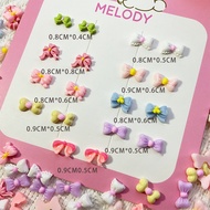 50pcs Nail Colorful Bow Varied Shape Cute Girly Resin Nails Art DIY Charms Decorations