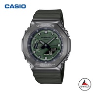 【พร้อมส่ง】Casio G-shock GM-2100B-3A นาฬิกาข้อมือ สายสแตนเลส สีเขียวทหาร GM-2100